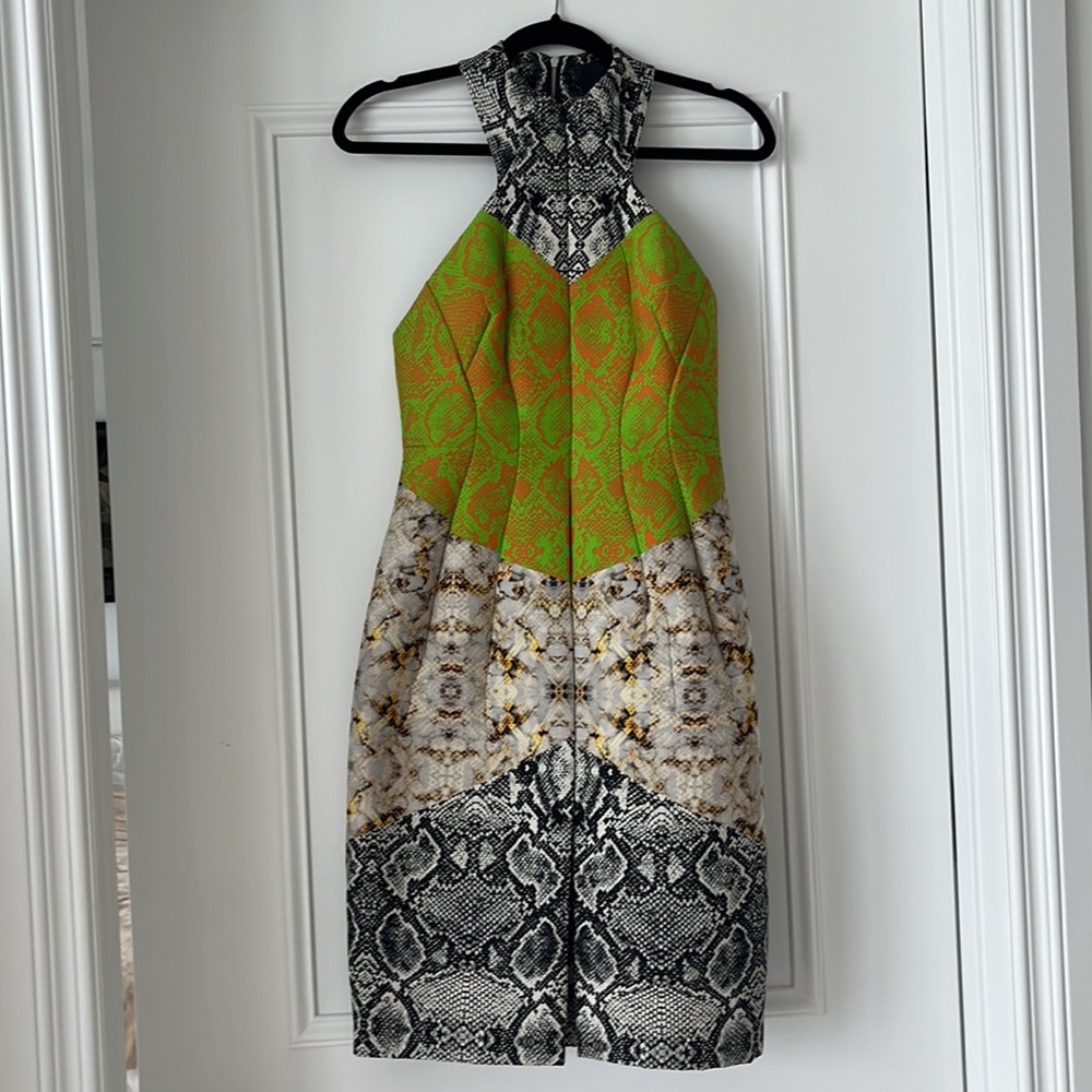 Josh Goot Snake Print Sculpt Racer Back Dress S US4/AUS 8 Australian Dion Lee